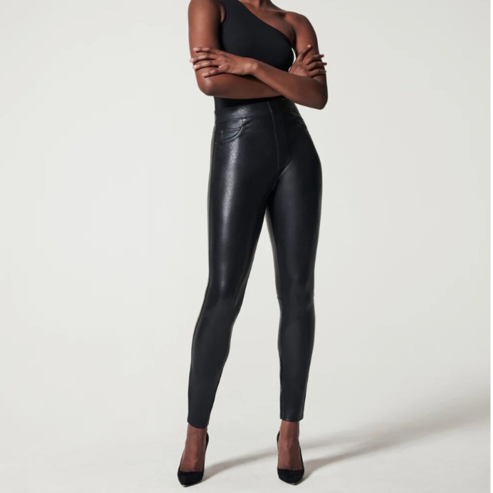 Spanx Leather Like Ankle Skinny Pants